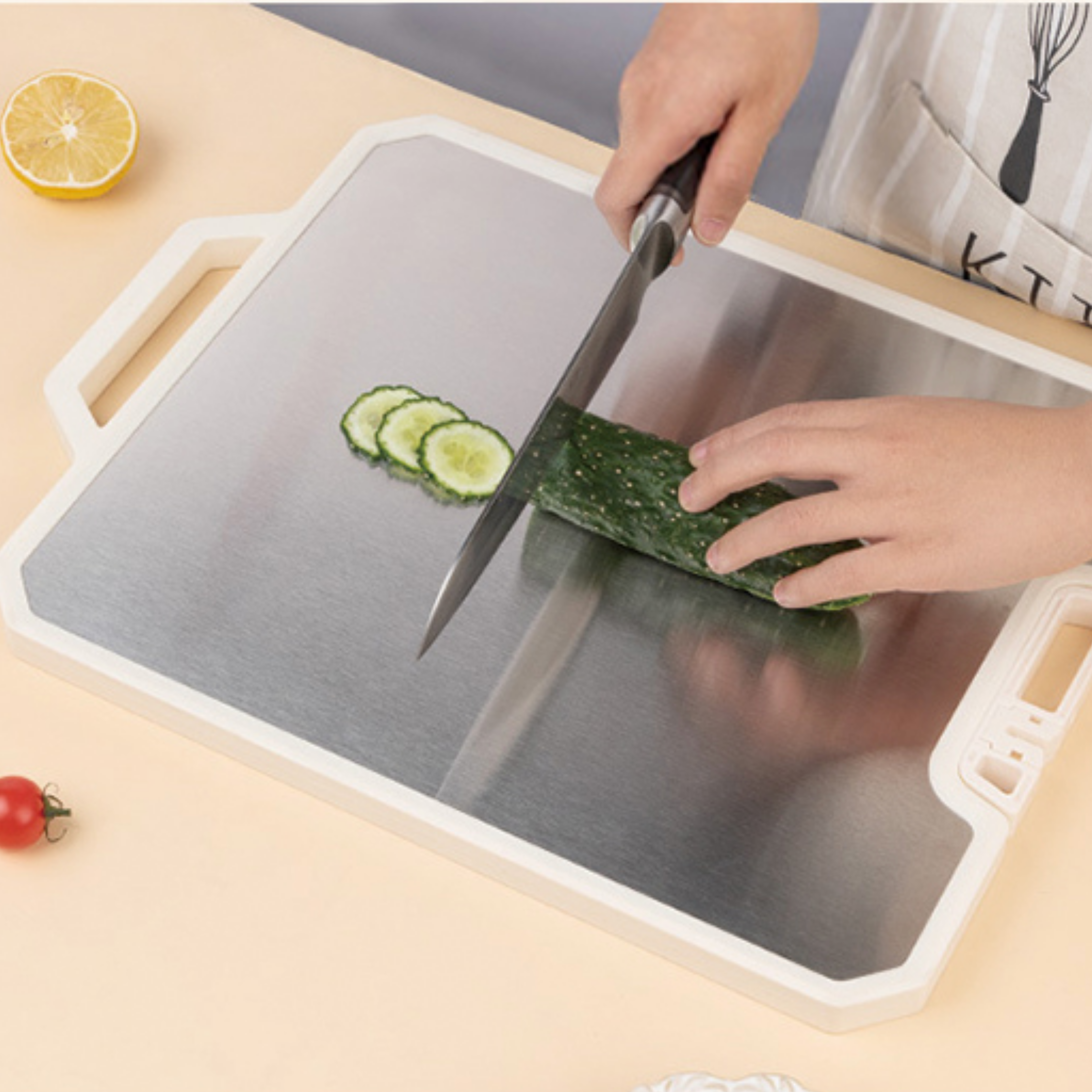 Euro Hauz™ FlexiCut Antibacterial Stainless Steel Chopping Board