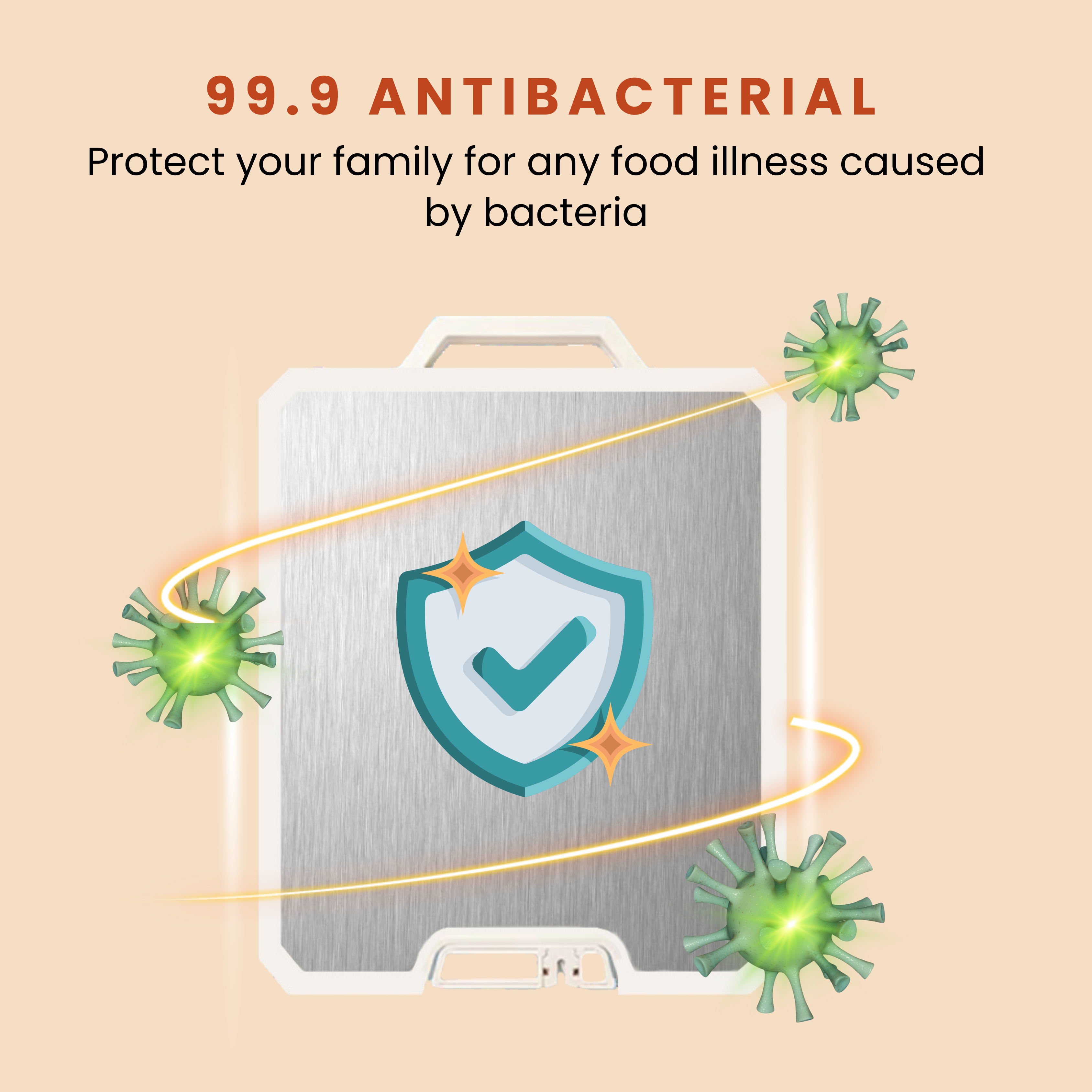 Euro Hauz™ FlexiCut Antibacterial Stainless Steel Chopping Board