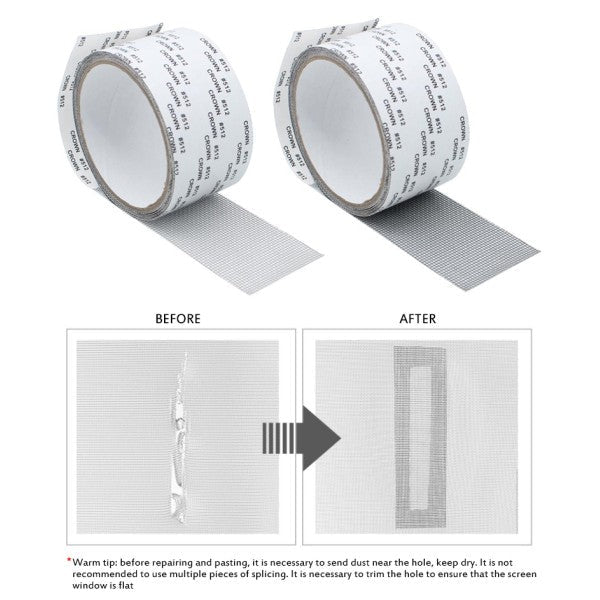 2M Screen Repair Tape Window Door Black Adhesive Sticker Mesh Roll Patch Tape